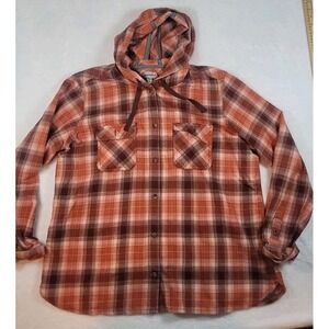 CARHARTT Button Down HOODED FLANNEL Long Sleeve SHIRT Top Womens XXL